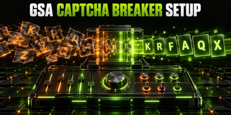 Come configurare GSA Captcha Breaker per GSA SER (2026) 1 Configurazione di GSA Captcha Breaker: le lettere captcha criptate vengono trasformate in testo leggibile da un pannello di controllo software.