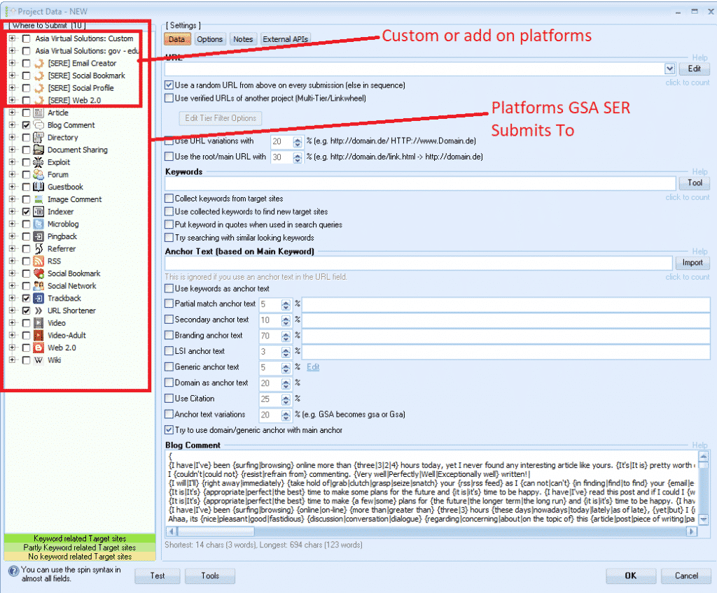 Platforms GSA SER Post to Platforms GSA SER Post to