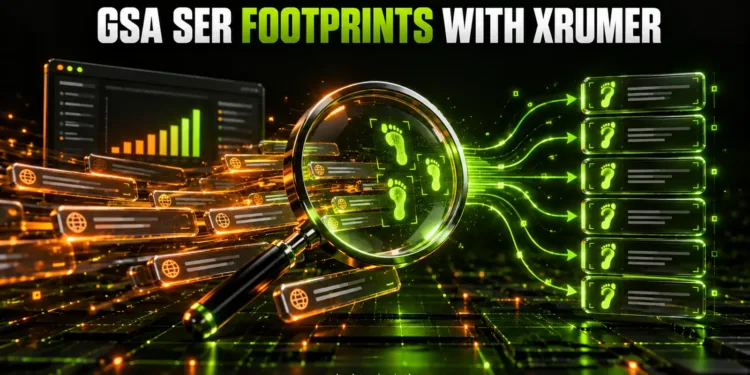Cách sử dụng XRumer để tìm dấu vết cho GSA Search Engine Ranker (2026) 1 GSA SER footprints with XRumer: một công cụ phân tích giúp trích xuất các mẫu dấu vết từ luồng URL thành một danh sách rõ ràng.