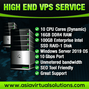 High End VPS Service -2019 - 300 x 300 Banner