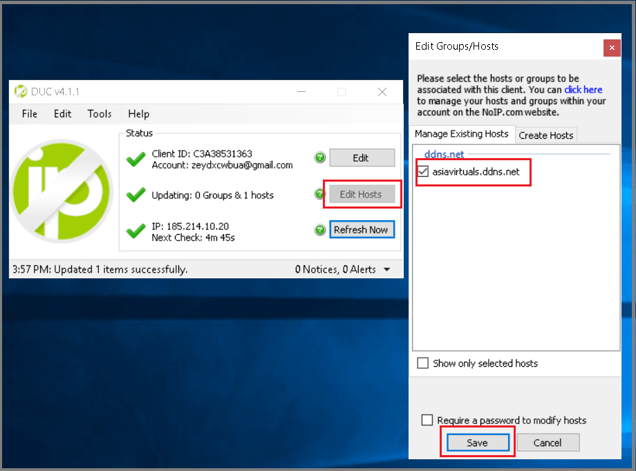 NOIP Editing The Host settings