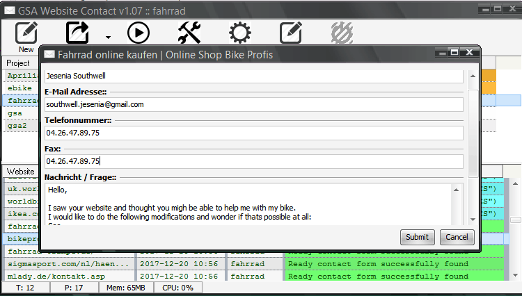 GSA Website Contact - Submission Preview
