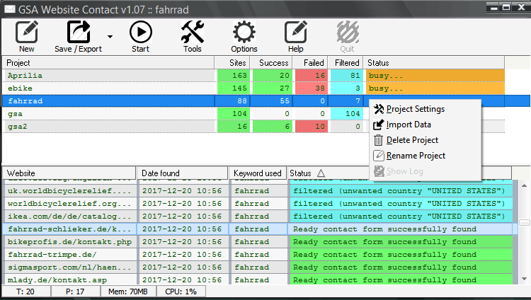GSA Website Contact - Easy Interface