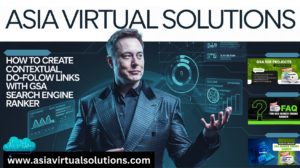 Isang lalaking nakatayo sa harap ng isang digital na background na may nakasulat na: "Paano gumawa ng mga contextual, do-follow link gamit ang GSA Search Engine Ranker.