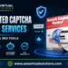 Promotional image for Asia Virtual Solutions advertising its automated captcha solving service for GSA SER and SEO tools, highlighting speed, AI technology, and reliable 24/7 availability.