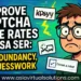 Eine Comicfigur sieht besorgt aus, umgeben von CAPTCHA-Herausforderungen, dazu der Text: Steigern Sie Ihre CAPTCHA-Lösungsraten in GSA SER: Setzen Sie auf Redundanz, nicht auf Raten.