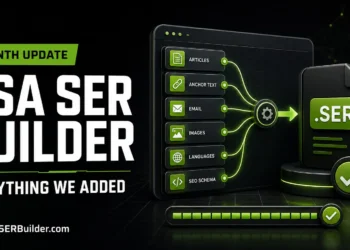 Mise à jour mensuelle de GSASERBuilder avec contenu multilingue, projets GSA SER en masse, pages optimisées pour le référencement, options de niveaux et récompenses d'affiliation.