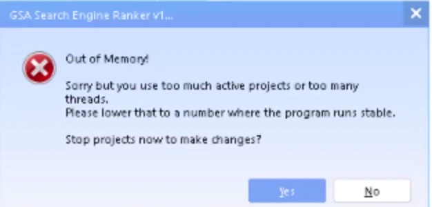 How to Use the GSA SER Scheduler 2 GSA Search Engine Ranker Out of Memory error when too many projects are active