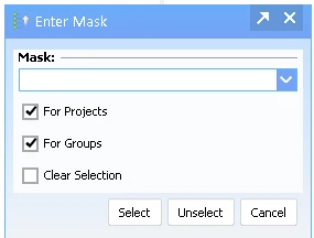 How to Use the GSA SER Scheduler 5 GSA SER Scheduler Select by Mask window with For Projects and For Groups options