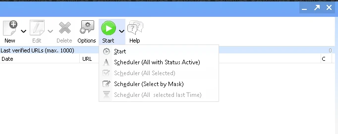 How to Use the GSA SER Scheduler 3 GSA SER Start button drop-down menu showing the four Scheduler options