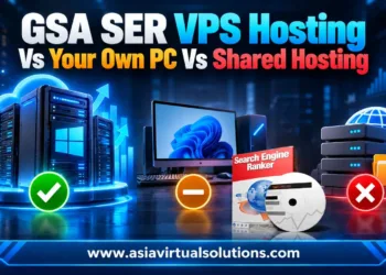 GSA SER VPS hosting compared with your own PC and shared hosting: the VPS is the right home, your PC is a compromise, shared hosting cannot run it