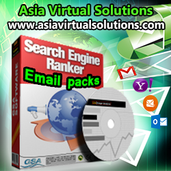 Asia virtual solutions offers a search engine email pack that includes GSA Search Engine Ranker.
