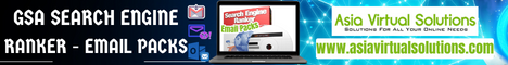 Digital marketing tools and services advertisement featuring a laptop, various online brand icons, and highlighting GSA Search Engine Ranker emails.