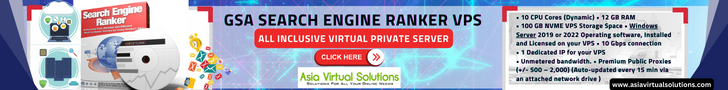 728 x 90 Banner promoting GSA Search Engine Ranker VPS package