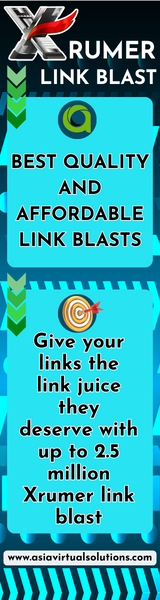 An advertisement banner for a service called "Xrumer link blast" promoting affordable SEO and backlinks building services to enhance website visibility.