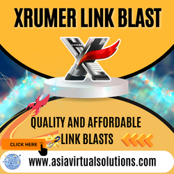 An advertisement for XRUMER link blast services, emphasizing quality and affordability with a call to action to visit the website for more information.